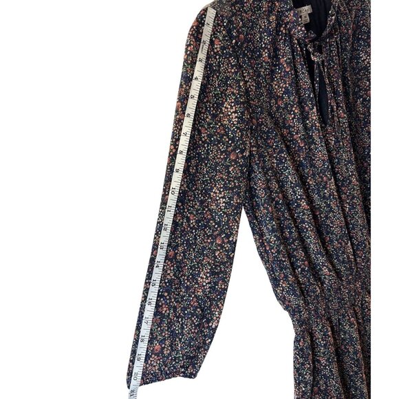 Floral Smocked Waist Mini Dress With 3/4 Sleeves & Ruffled Neckline By J Crew Me - Picture 10 of 12